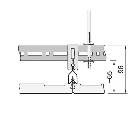 Металлическая панель CLIP-IN Metal Перфорация Rg 2516 с флисом  Q-Clip F с фаской 600x600x33 арт.BP2067M6D2