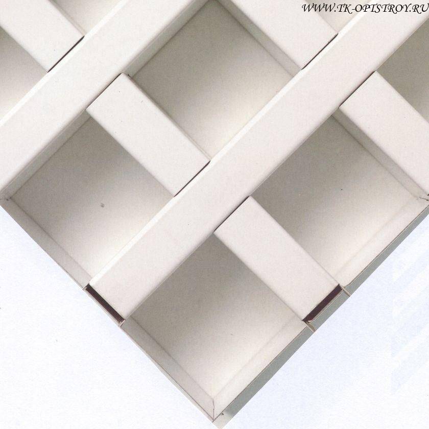 Потолочная плита Cellio (Целио) C49 86x86x37 RAL 9006 серый (разобранный)