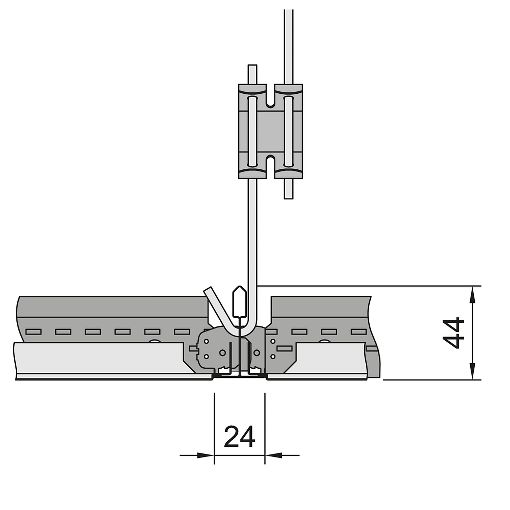 Металлическая панель LAY-IN Metal Перфорация Rg 2516 с флисом  Tegular 2 600x600x15 арт.BP9443M6H2