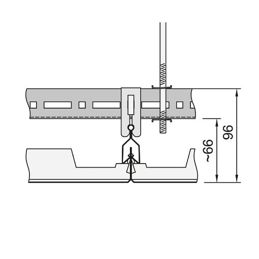 Металлическая панель CLIP-IN Metal Перфорация Rg 2516  R-Clip без фаски 400x2500x40 арт.BP3823M6G1