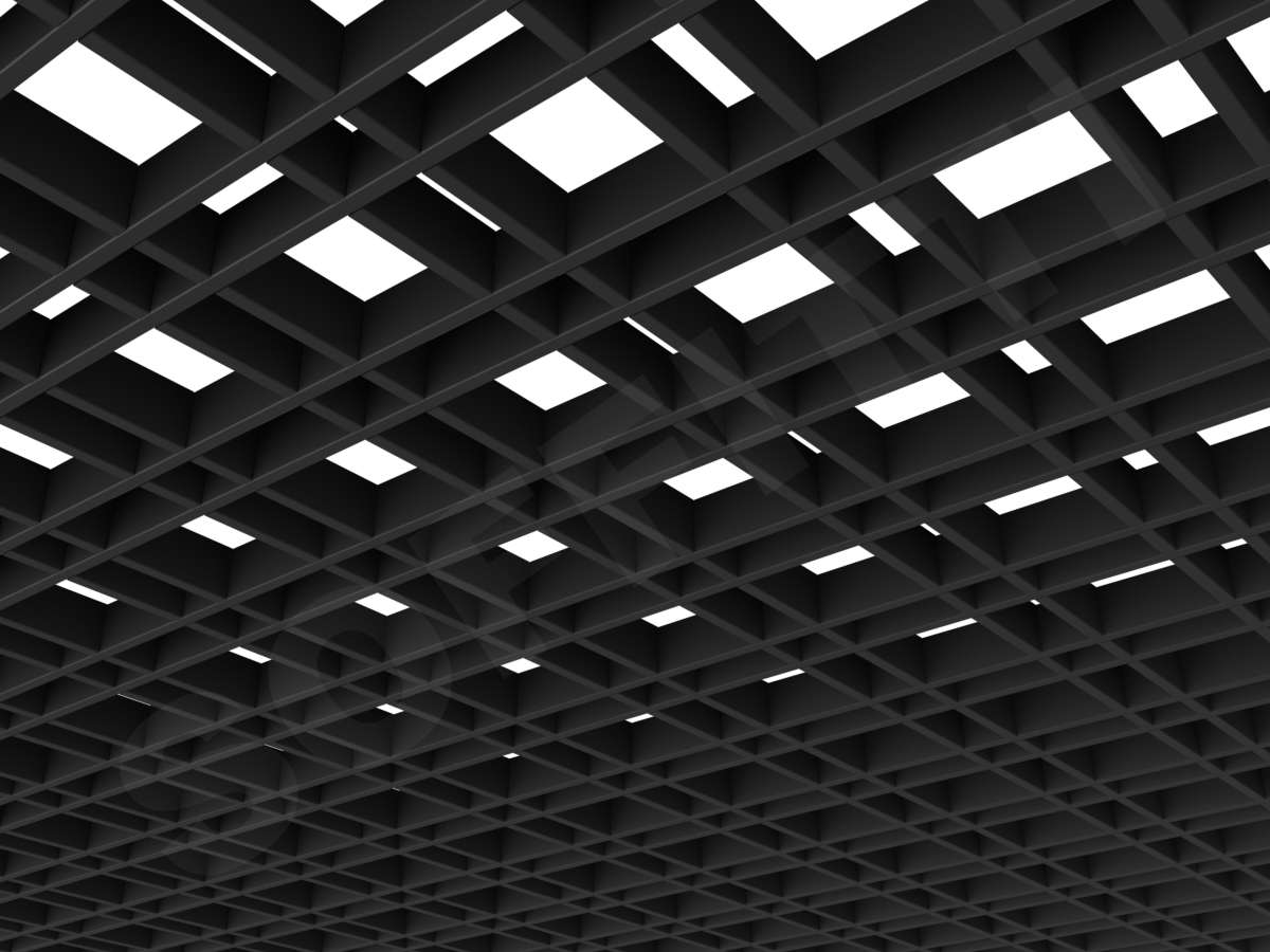 Потолок грильято с нестандартной ячейкой 100х50 черный (модель 1)