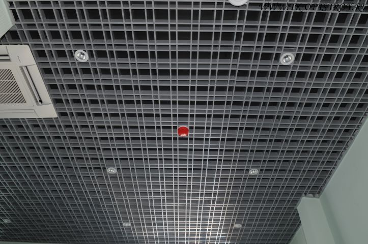 Потолок грильято с нестандартной ячейкой 100х50 белый (модель 1)