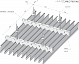 Пластинообразный реечный потолок A70SP металлик, Албес (комплект)